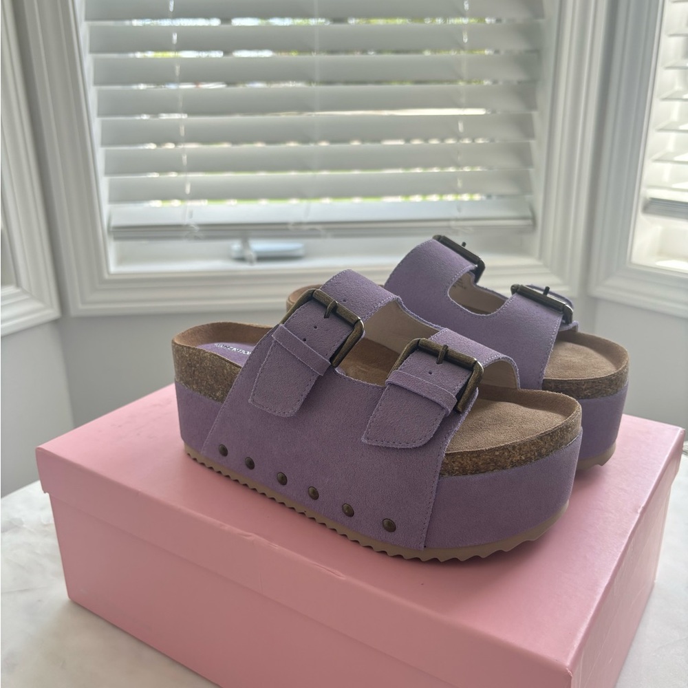 Free People Intentionally BlankPlatform Sandal Lavender size 36 New women’s - Picture 8 of 10